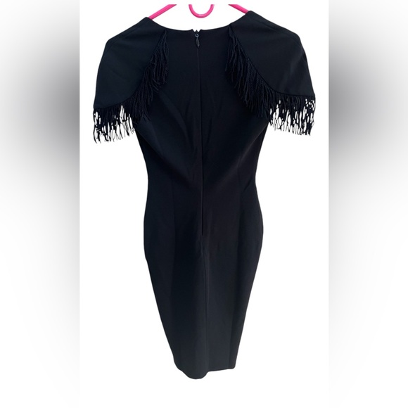 Nookie Fringe Mendez Black Elegant MIDI Dress NWT Small - Picture 5 of 9